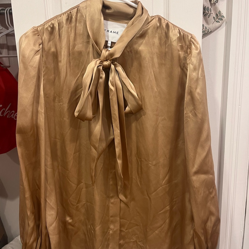 Frame Gold Satin Blouse